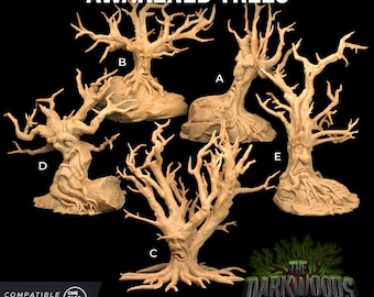 目覚めた木々の顔 地形 ダークウッズ | ドラゴントラッパーズロッジ | 32 mmスケール | ミニチュア TTRPG ミニ DnD ダンジョンズ ドラゴンズ ウォーゲーム