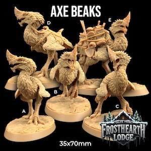 Bico de machado pássaro pré-histórico DnD Mini para Dungeons and Dragons miniatura TTRPG Dragon Trappers Lodge escala 32 mm presente para DM presente para jogos de guerra