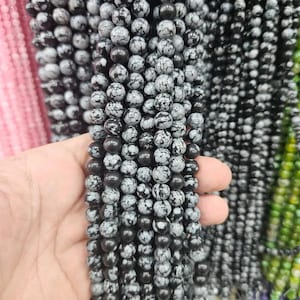 Snowflake Obsidian Natural Stone Strand
