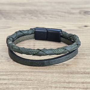 Braided Leather Bracelet Men, Genuine Leather Mens Bracelet, Gift for Him, Birthday Gift, Mens Leather Jewelry