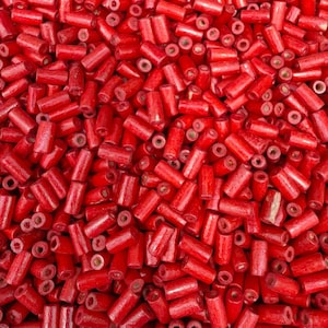 12.5x5.5mm Red Tube Wooden Bead