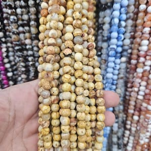 8 mm Matte Brown Agate Natural Stone Strand
