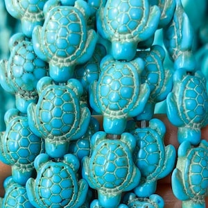 15 x 18 mm turkos natursten med sköldpaddsslipad finish