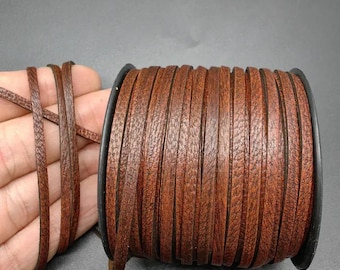 Ceinture Homme En Cuir Tissé Marron Avec Élastique Pleine Fleur 3,5cm