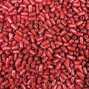 12.5x5.5mm Red Tube Wooden Bead
