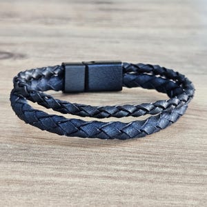 Braided Leather Bracelet Men, Genuine Leather Mens Bracelet, Gift for Him, Birthday Gift, Mens Leather Jewelry