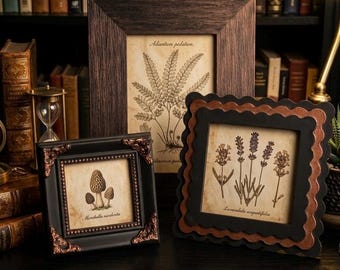 Hand Painted Cottagecore Wooden Frame Set of 3 for Home Decor Traditional Vintage Style Tabletop Picture Displays Housewarming Gift for Mom