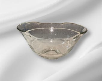 Vintage Indiana Glass Company Fluted Edged Clear Glass Serving Bowl