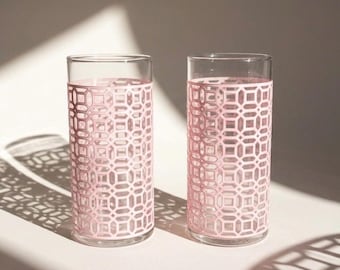 Vase Set Pink Home Decor MCM Style Cylinder Geometric Vases for Centerpiece Wedding Gift Birthday Her Mother’s Day Present Housewarming