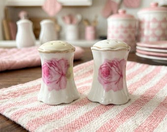 Salt and Pepper Shaker Set Royal Austria Bone China Salt Cellars Home Decor Cottagecore Kitchen Collectable Floral Tableware Rose and Leaf