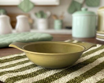 Russel Wright Steubenville Bowl MCM Kitchenware in Chartreuse Vintage Ceramic Bowl with Handles Retro Serving Dish Gifts for Her Unique