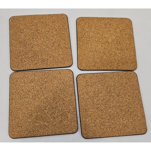 MacKenzie-Childs Set of 4 Collage Patchwork Cork Back Coasters Pink Polka Dot image 4