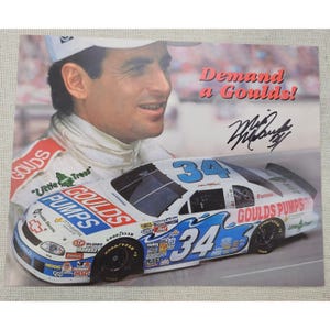 Signierte NASCAR-Sammelkarte von Mike McLaughlin (1998, Goulds Pumps 34, Autogramm, 8x10 Zoll)