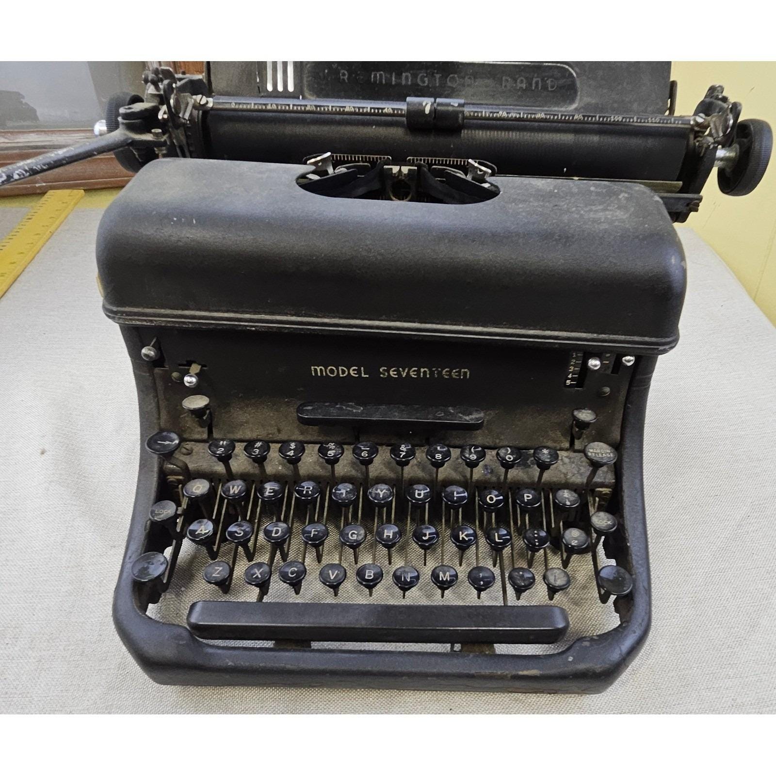 Remington Rand MODEL SEVENTEEN タイプライター Vintage Remington Rand Model Seventeen Typewriter Black Works - Etsy