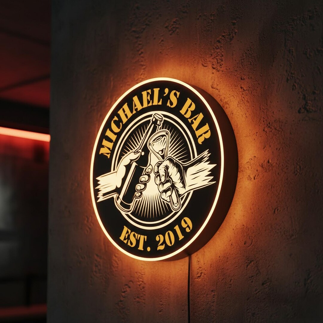 Personalized Pub LED Sign | Custom Bar Name Lighting | Home Bar ...