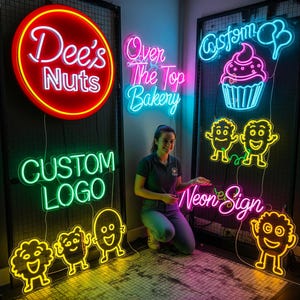 Custom Neon Logo Sign, Personalized LED Wall Decor