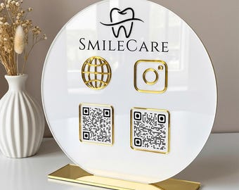 Custom Acrylic QR Code Business Sign: Social Media & Payment Display