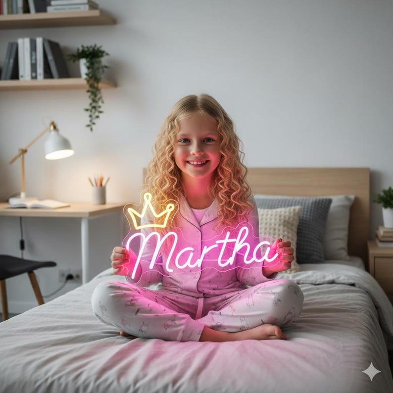 Letrero de neón personalizado con nombre para dormitorio: decoración LED personalizada para habitación infantil, regalos para adolescentes, decoración de dormitorio imagen 10