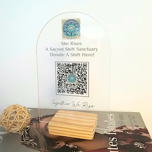 Custom Acrylic QR Code Business Sign: UV Printed Social Media Display