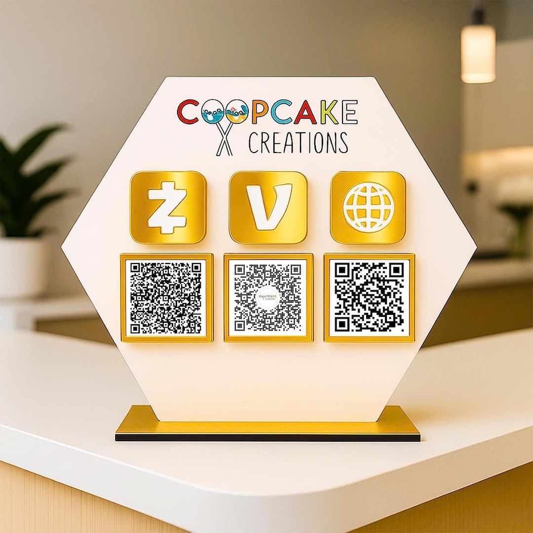 Custom Acrylic QR Code Sign: Business Social Media, Payment Options - Etsy