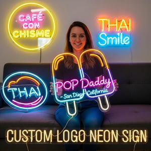 Custom LED Neon Logo Sign, Restaurant Wall Decor