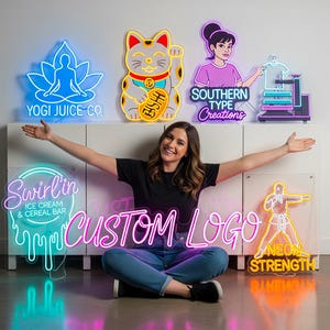 Letrero de neón personalizado, letrero acrílico con impresión UV, decoración de pared