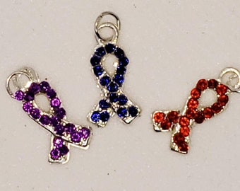 Rhinestone Awareness Charm