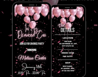 Digital Divorce Party Invitation, Divorce Celebration Animated Invitation, Divorce Ladies Party Video Invite, Break Up Announcement Invite