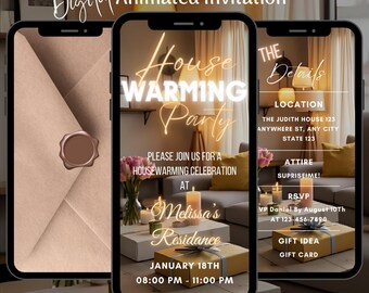 Animated Housewarming Party Video Invitation, Editable New Apartment Invite, New Home Celebration