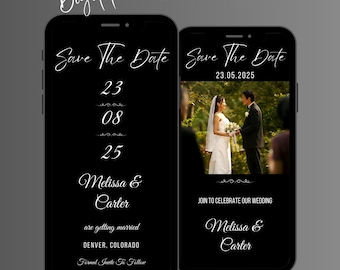 Wedding Save the Date Invitation: Editable Animated Elegant Getting Married Invite Template (Digital Download)