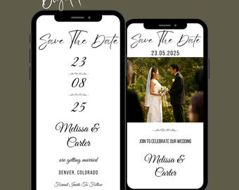 Wedding Save the Date Invitation: Editable Animated Minimalist Wedding Invite Template (Digital Download)