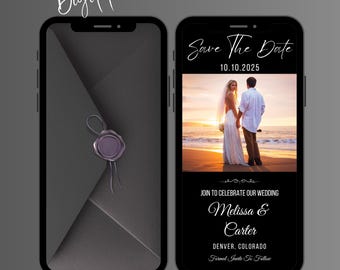 Animated Elegant Save The Date Video Invitation, Editable Wedding Announcement Evite, Digital Getting Married Invite