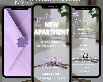 Animated Housewarming Party Video Invitation, Editable New Apartment Invite, New House Template