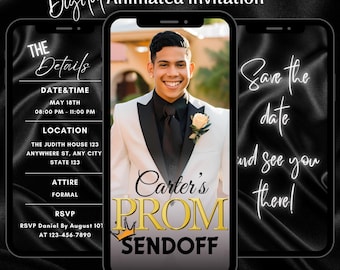 Animated Prom Send Off Invitation: Editable Video Invite (Digital Download)