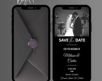 Animated Elegant Save The Date Video Invitation, Editable Wedding Date Getting Married Invite (Digital Download)