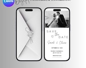 Animated Save The Date Wedding Video Invitation, Editable Minimalist Wedding Date Announcement Evite (Digital Download)