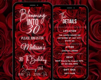 Digital 30th Birthday Party Invitation, 30th Birthday Animated Invitation, 30th Birthday Party Video Invitation Template, Dirty Thirty