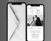 Editable Wedding Reception Party Video Invitation: Animated Happily Ever After Elopement Announcement (Digital Download)