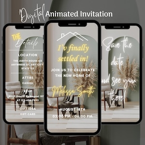 Digital Housewarming Party Invitation, Animated House Warming Invite, Welcome Home Digital Video Invite, House Warming Invite, New Home
