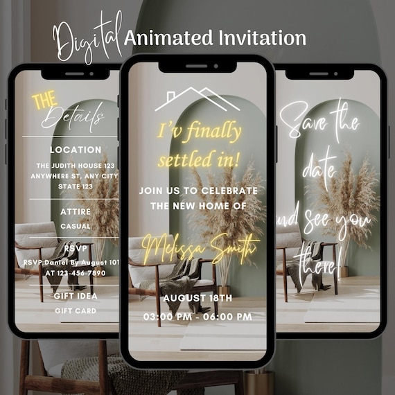 Digital Housewarming Party Invitation, Animated House Warming Invite, Welcome Home Digital Video Invite, House Warming Invite, New Home