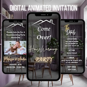 Digital Housewarming Party Invitation, Animated House Warming Invite with Photo, New Apartment Home Evite, New Home Party Invitation