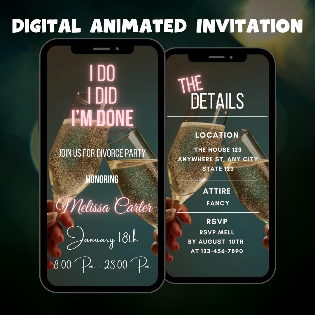 Digital Divorce Party Invitation, Divorce Celebration