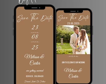 Wedding Save the Date Video Invitation, Animated Editable Wedding Date Invite Template, Getting Married Evite with Photo (Digital Download)