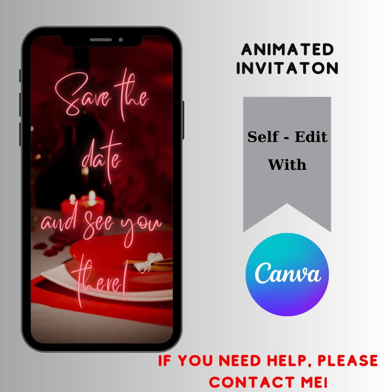 Editable Animated Date Night Video Invitation - Etsy