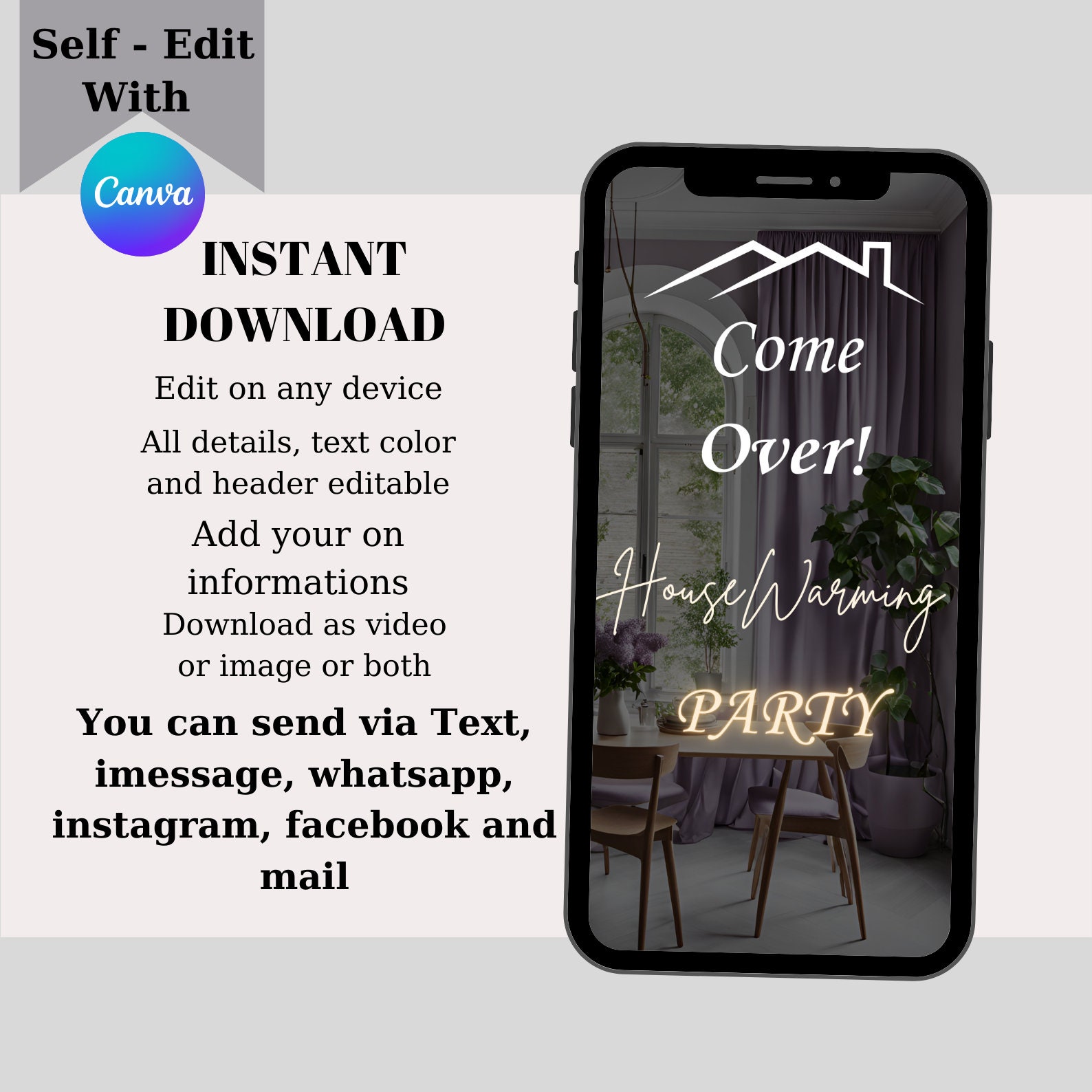 Editable Housewarming Party Video Invitation, Animated New Home ...