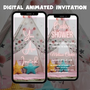 Digital Baby Shower Invitation, Editable Baby Shower Video Invitation Template Animated Invitation, Baby Shower Party Invite