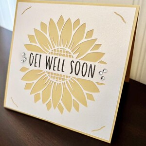 Carte de guérison tournesol fait main personnalisée