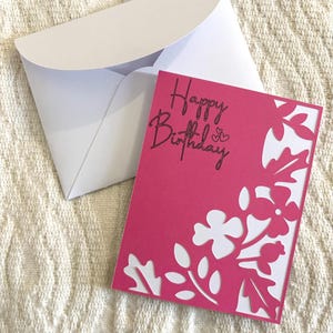 Birthday card floral handmade personalized