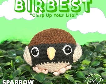 Handmade Sparrow Crochet Keychain | Bird Lover Gift | Amigurumi Bird Keychain | BIRBEST