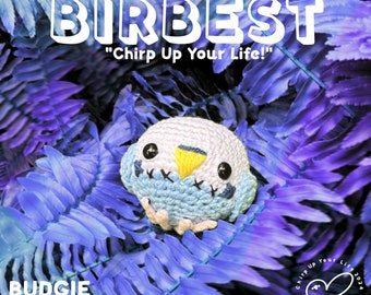 Handmade Budgie Crochet Keychain: Bird Lover Gift